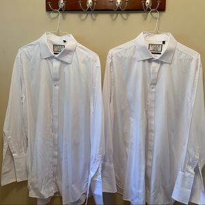 2 men’s white dress shirts